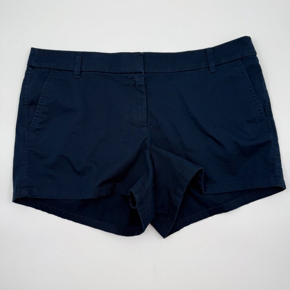 J.Crew Factory Women’s 14 Navy 3" Classic Chino Cotton Shorts Preppy Casual